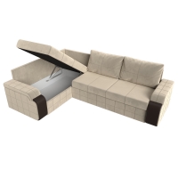 Угловой диван Николь (микровельвет бежевый коричневый) - Изображение 1